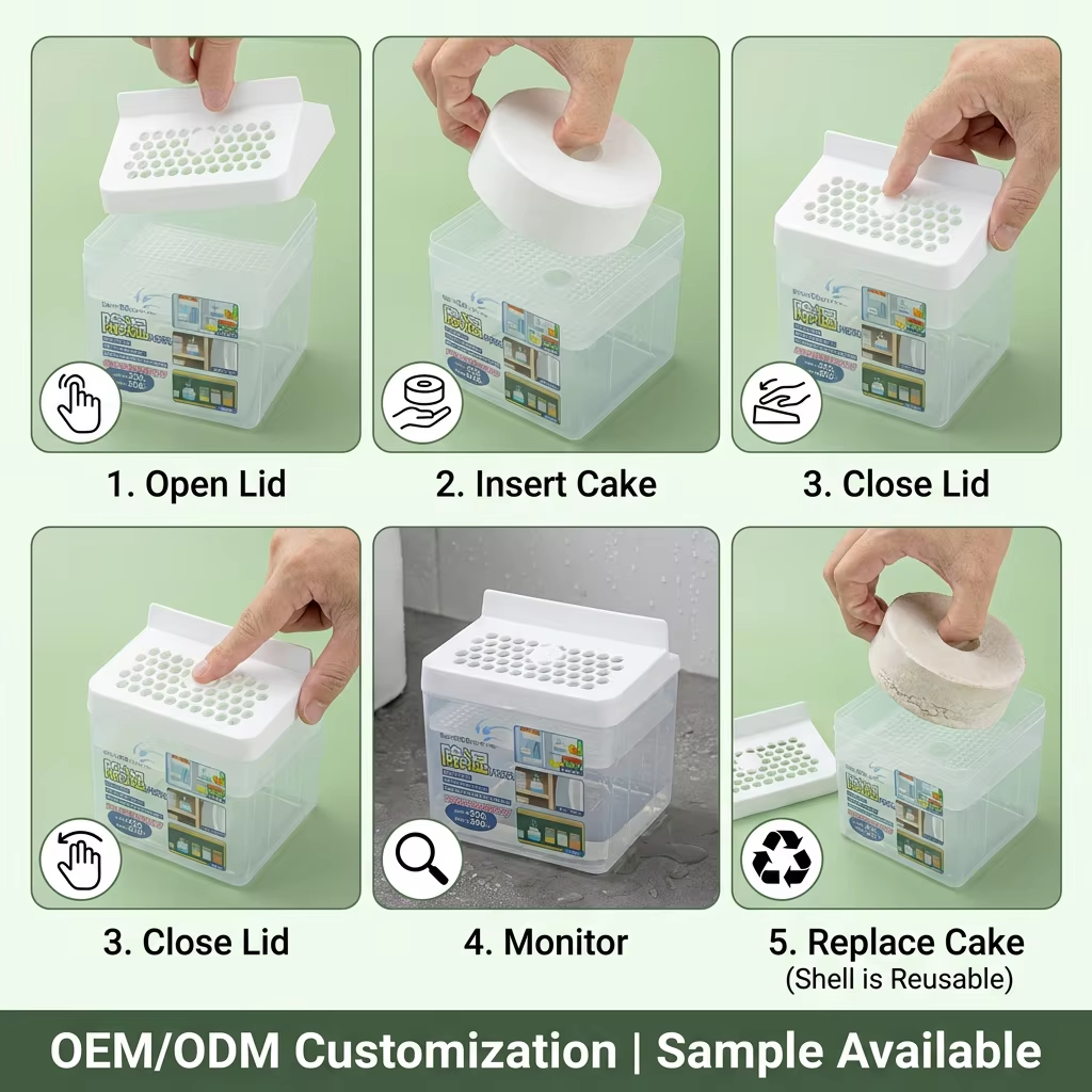 OEM Refillable Dehumidifier Bulk – Cake-Type Moisture Absorber